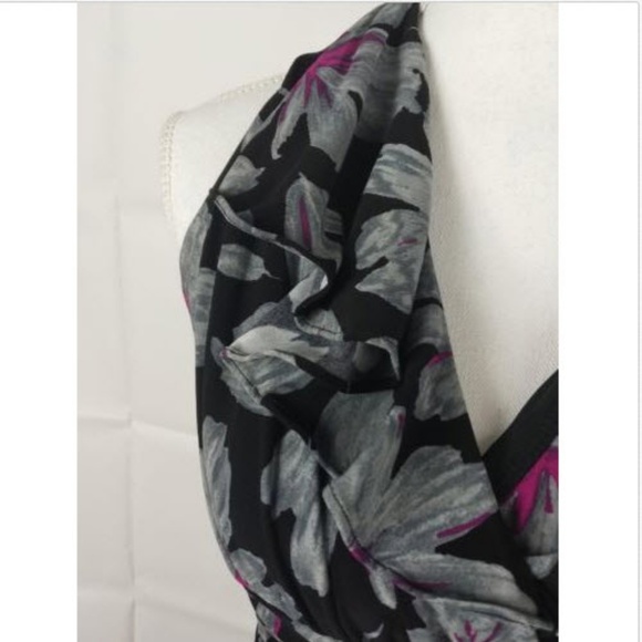 Evan Picone floral black midi ruffled dress Size 4 - Picture 2 of 6